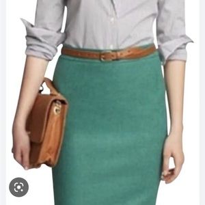 J.Crew Green Wool Skirt Sz 2